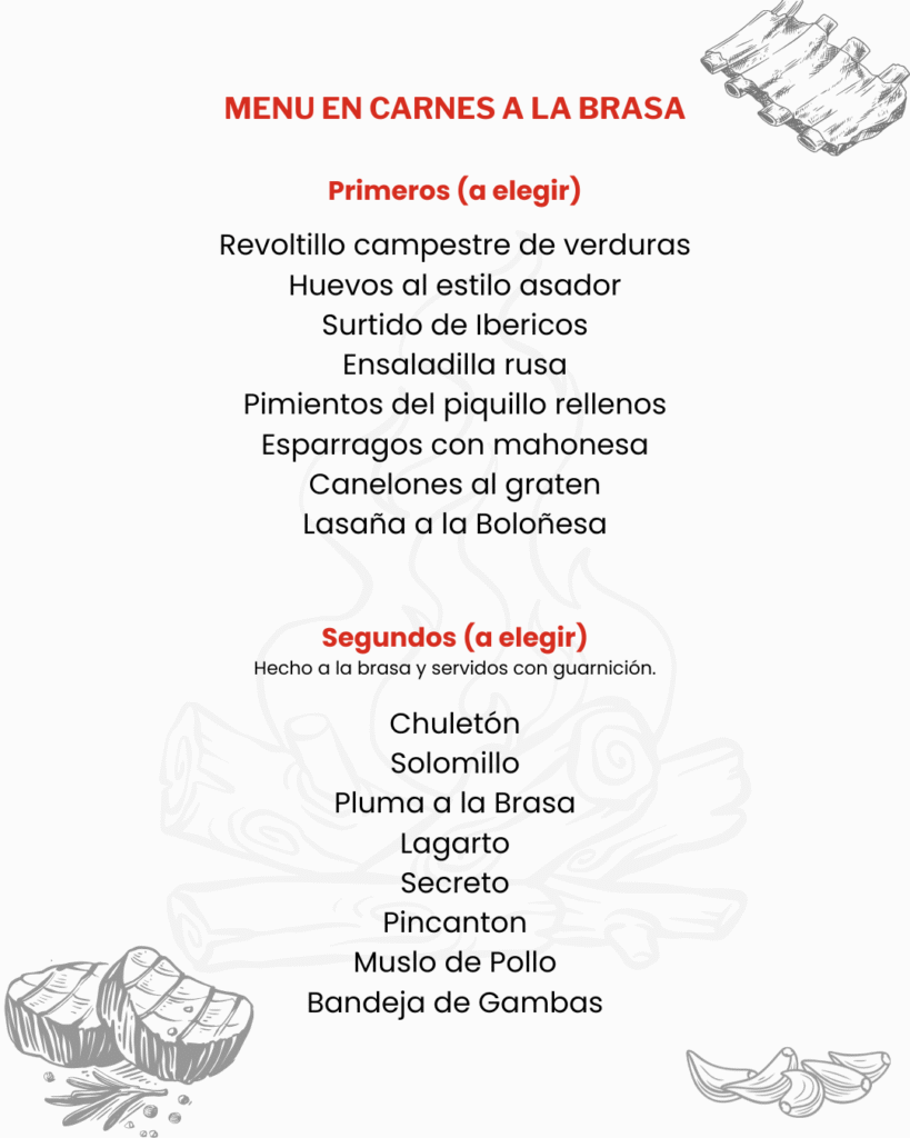 MENU EL BAILARIN